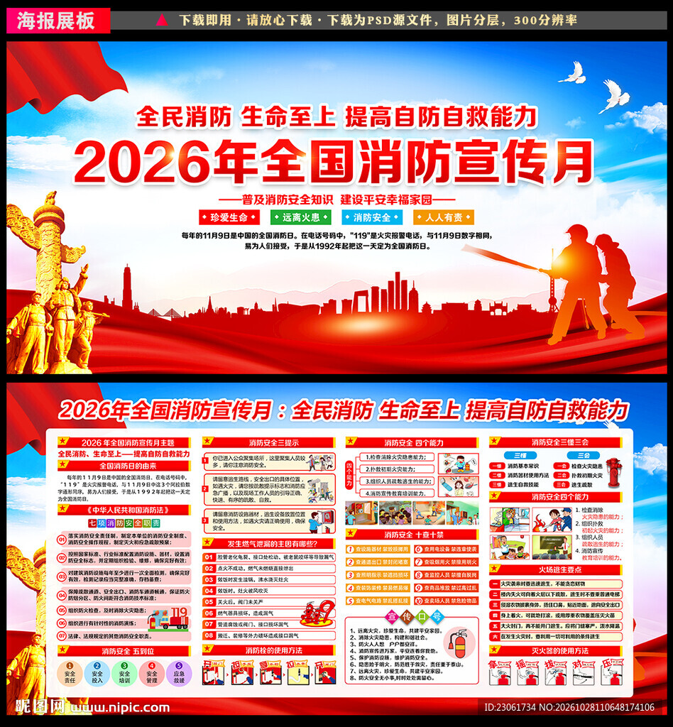 2026消防宣传月展板
