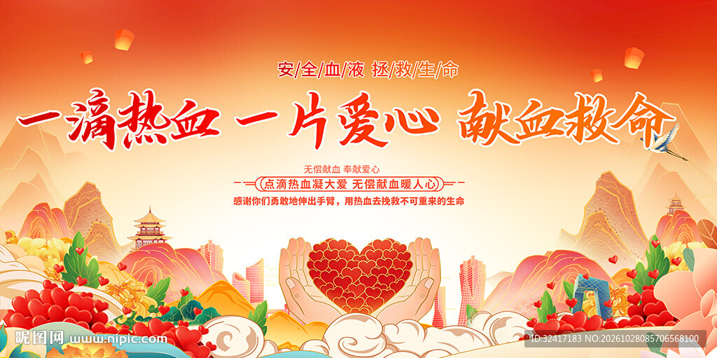 无偿献血公益宣传展板