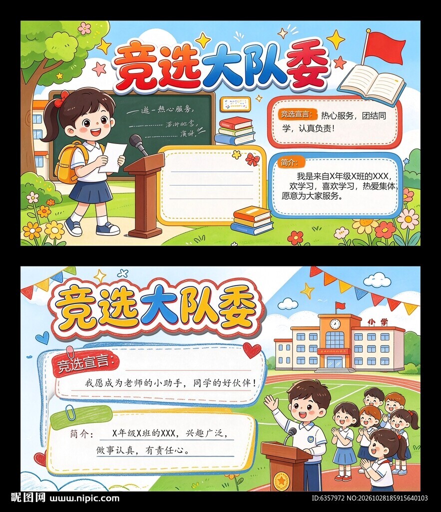 竞选大队委手抄报模板