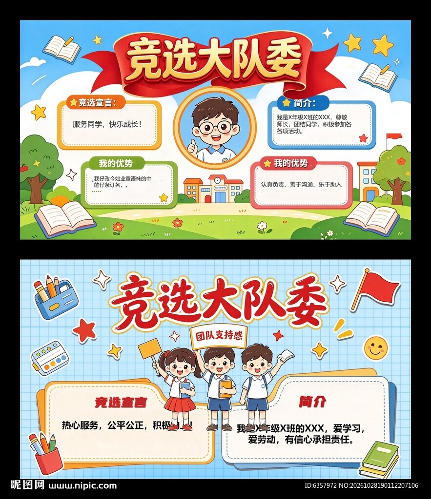 竞选大队委手抄报模板