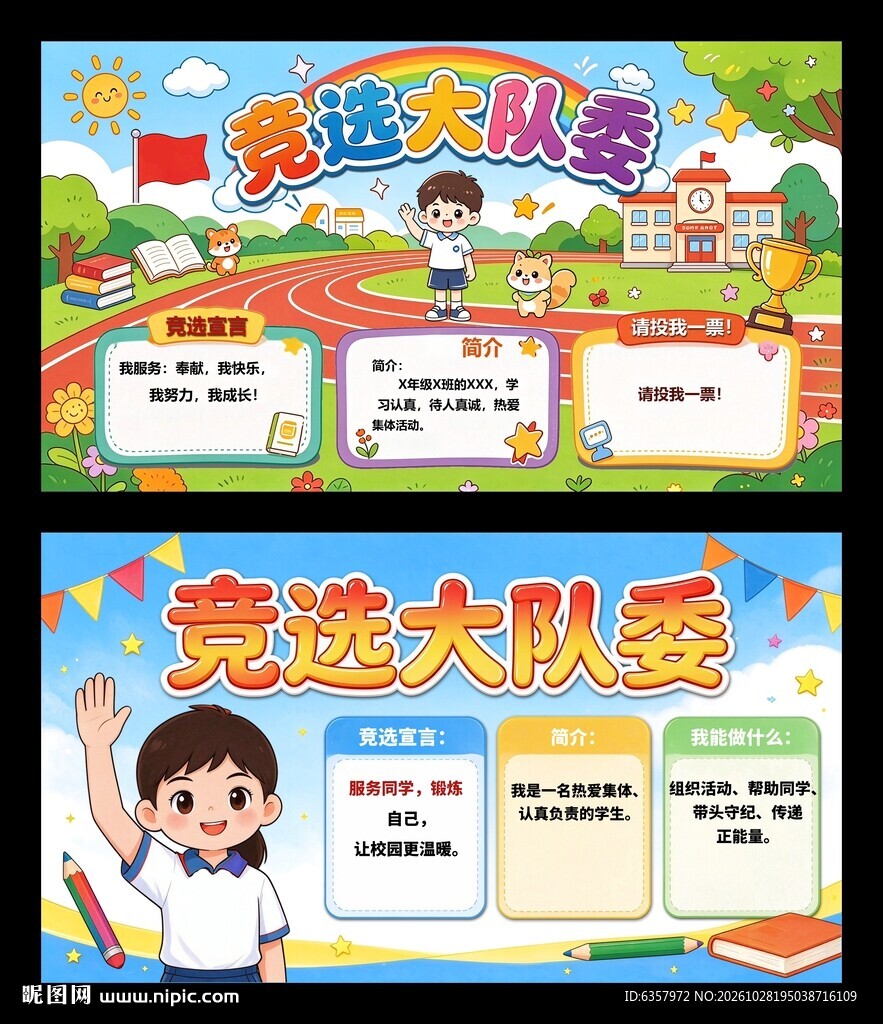 竞选大队委手抄报模板