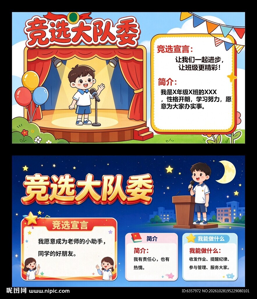 竞选大队委手抄报模板