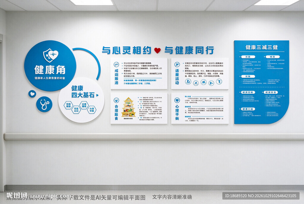 医院健康科普文化墙养身健康