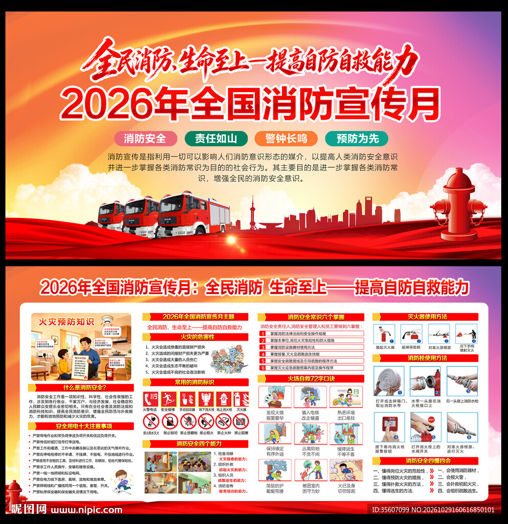 2026消防月展板
