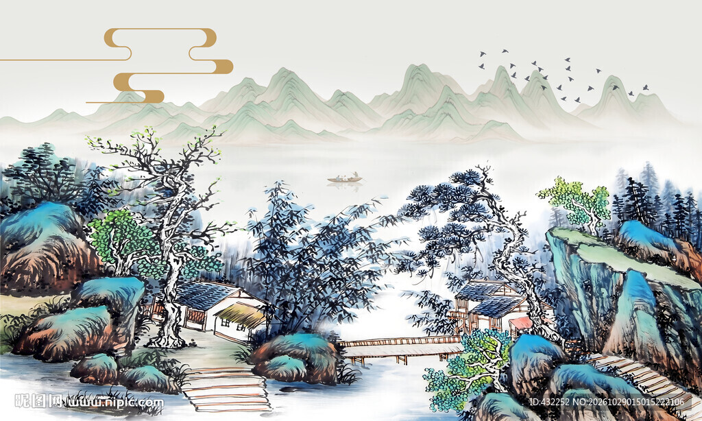 古典山水国画