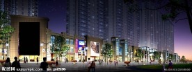 商业街夜景效果图