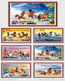 骏马 八骏图 马年画
