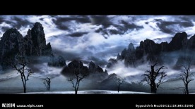 ED系列阴暗水墨山水