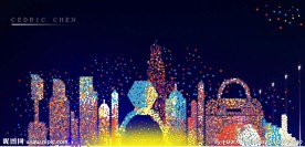 马赛克拼凑时尚房地产拼图