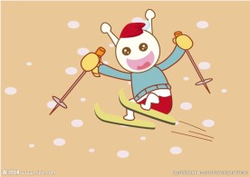 吃货星人冬日雪橇滑雪