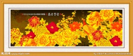 金色牡丹花装饰画