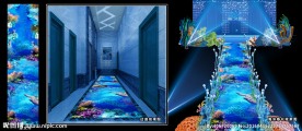 海洋地画 海洋婚礼 婚礼走廊画