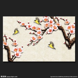 鸟语花香背景墙设计