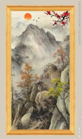 日出 山水画