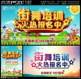 街舞培训报名海报