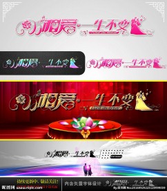 相爱一生不变 婚庆字体设计