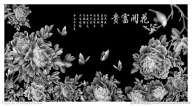 精品花开富贵灰度图