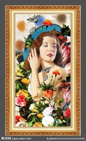 美女油画