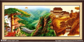 国画迎客松