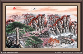 国画迎客松