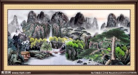 国画迎客松