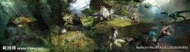 奇境VR虚拟现实恐龙背景海报墙