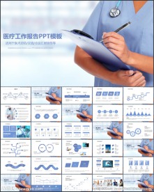 医疗医生护士工作汇报PPT模板