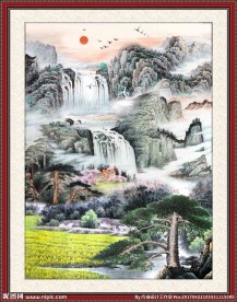 国画迎客松