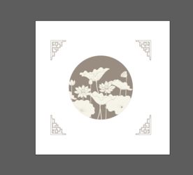 专属定制圆形特定荷花图