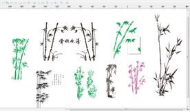 八款竹子矢量图