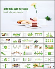 精美简约蛋糕糕点动态ppt模板