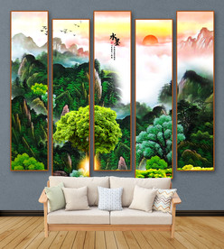 山水画 装饰画 工装背景墙