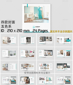 五色系简洁展示画册图册ID模板