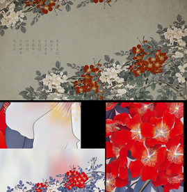 蔷薇 装饰画  仿古画