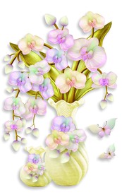 花瓶 蝴蝶花 抽象花 艺术玻璃