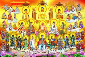 神佛图西方三圣玉皇大帝观音菩萨
