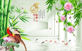 家和富贵九鱼图