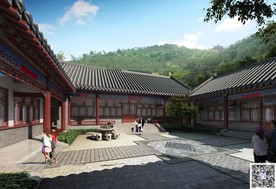 中式四合院内廷3D模型