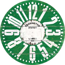 挂钟设计钟面花纸木板钟仿古钟