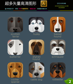 最新时尚动物头像图标icons