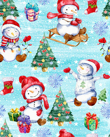 手绘各种圣诞雪人圣诞树