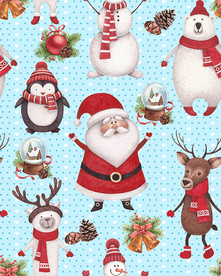 手绘圣诞老人圣诞熊圣诞鹿圣诞雪