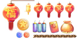 金币福袋红包鞭炮