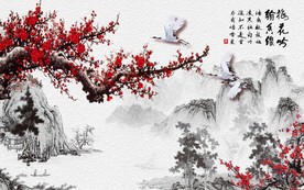 梅花吟中国风梅花电视背景墙
