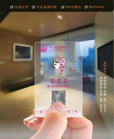 时尚PVC透明磨砂名片