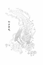 仙女散花线稿图