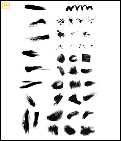 毛笔写意誰画笔刷中国画