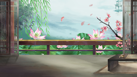 荷花插画