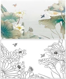 荷花鸟