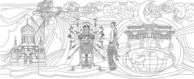 一带一路浮雕线稿（１）